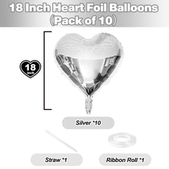 TAOYE foil heart balloons with ribbons included for quick decoration
