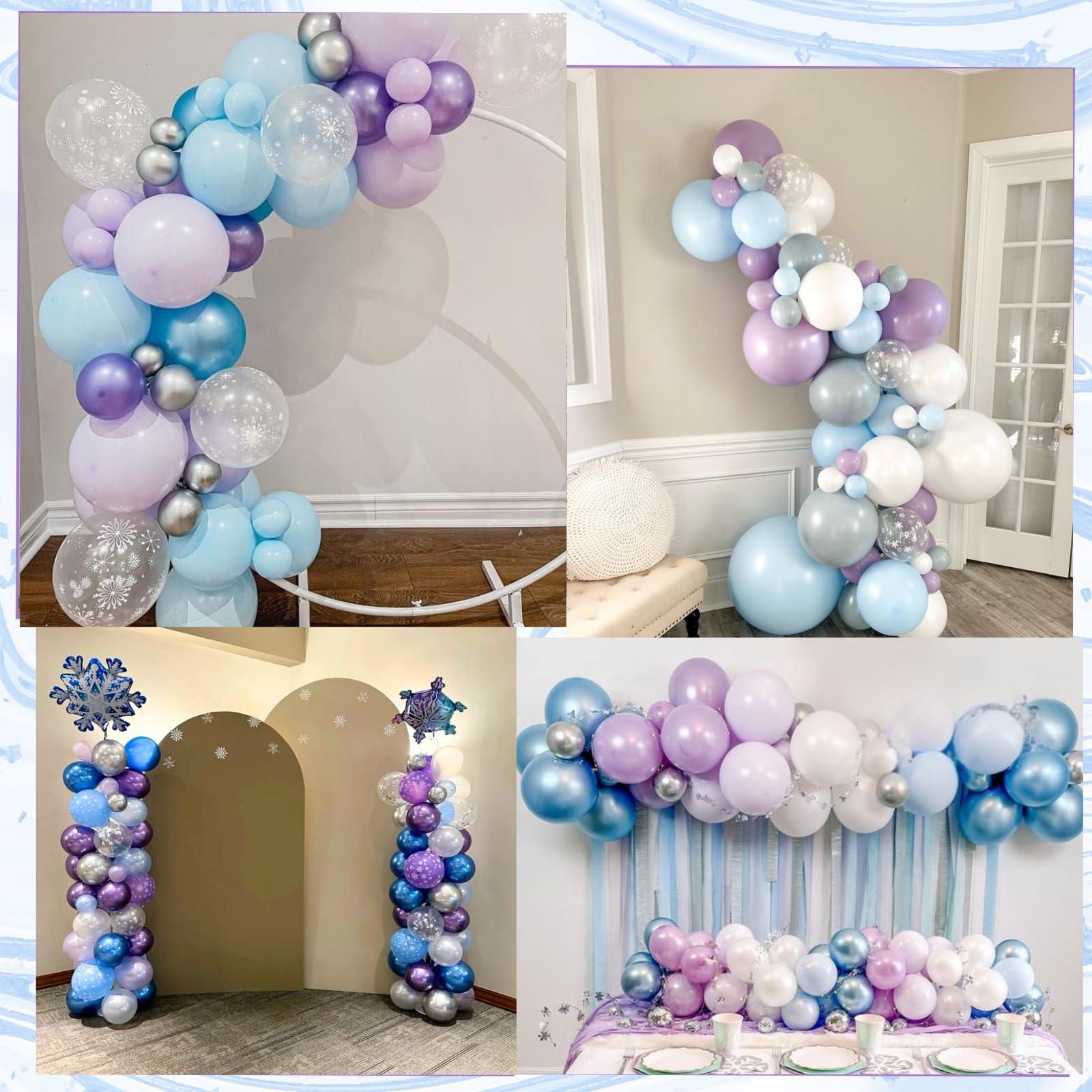 TAOYE 5-inch Snowflake Balloons fill gaps for a lush finish.