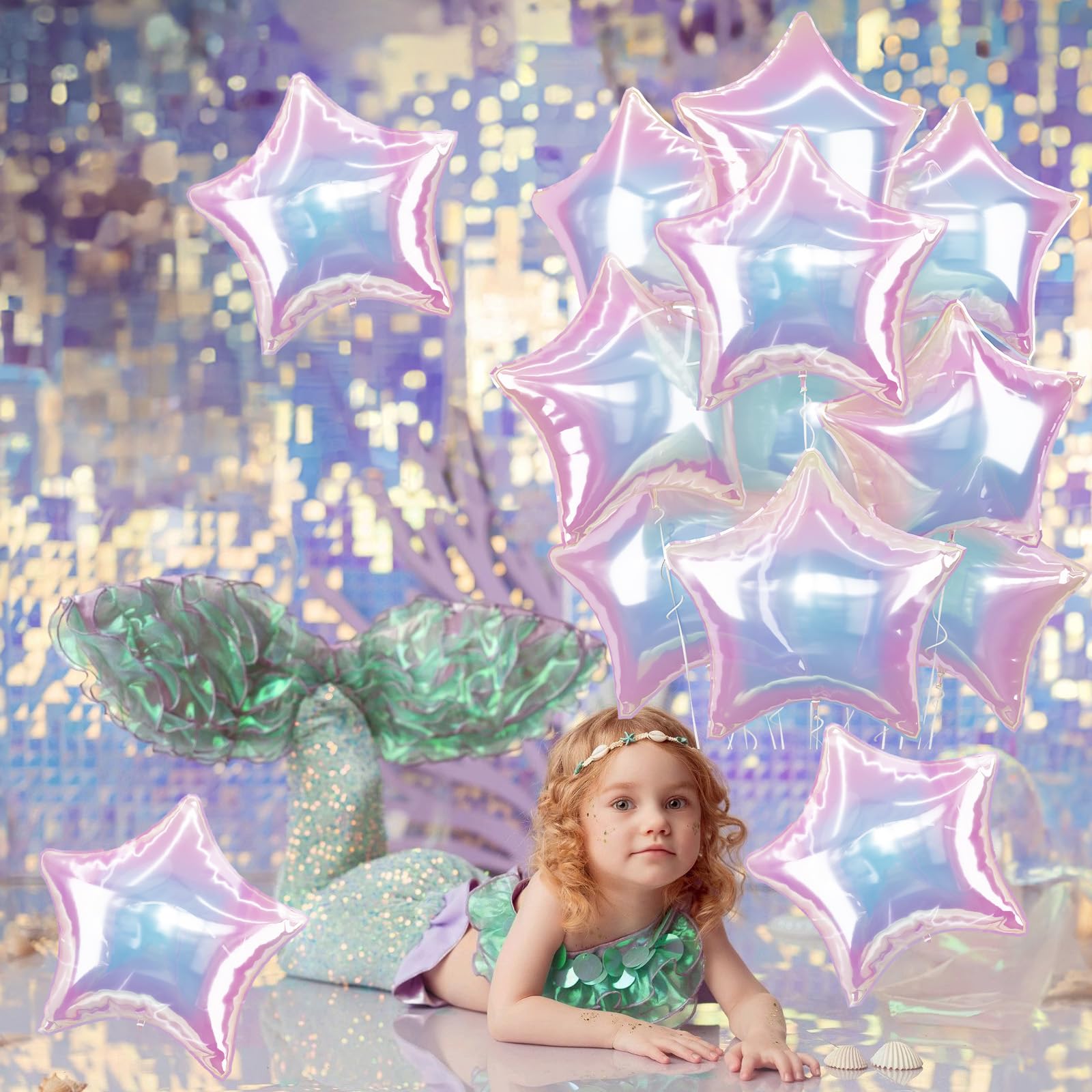 TAOYE transparent foil star balloon adds elegant glow with light reflections