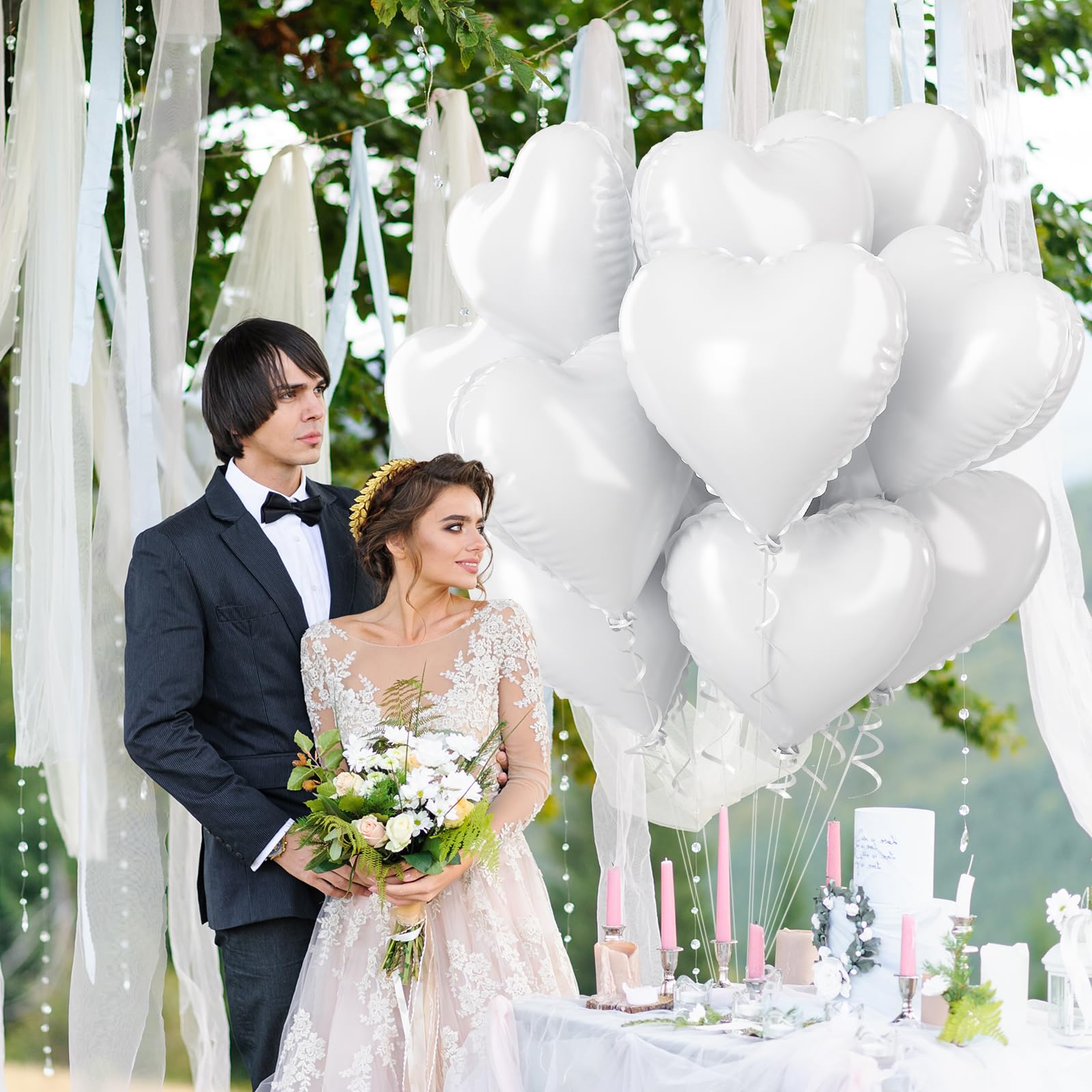 TAOYE Valentine heart foil balloons add charm to parties.