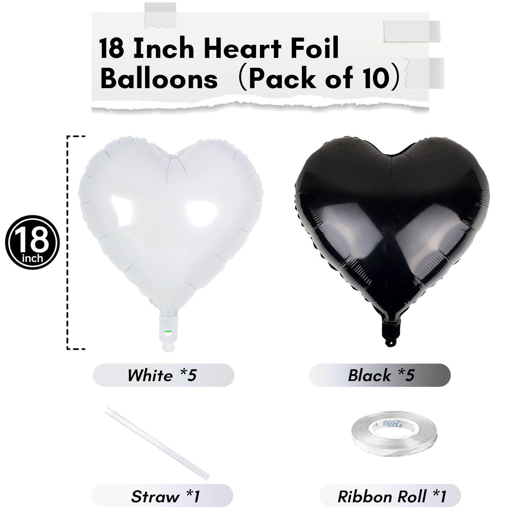 TAOYE white heart foil balloon 18-inch for elegant wedding and party decor