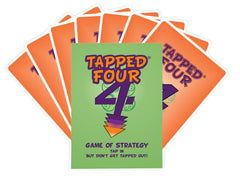 Tapped Four Card Game cover with bold design inviting quick party play and strategy.