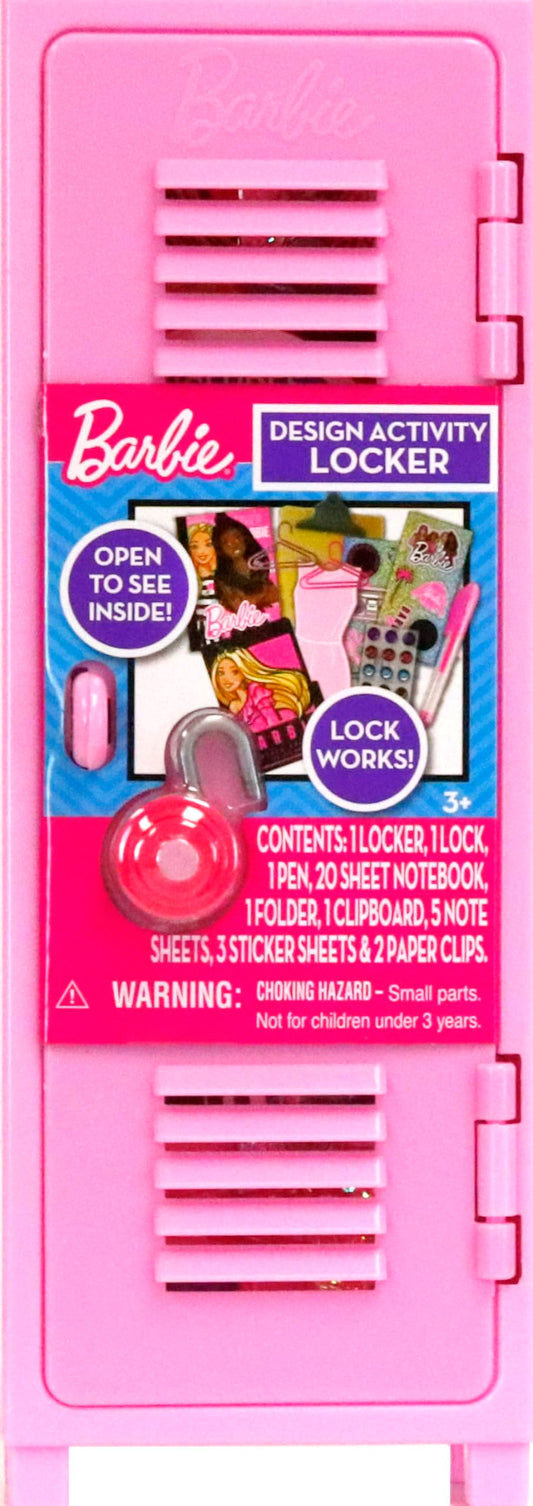 Tara Toys Barbie Design Activity Locker opened to reveal journal and hidden goodies