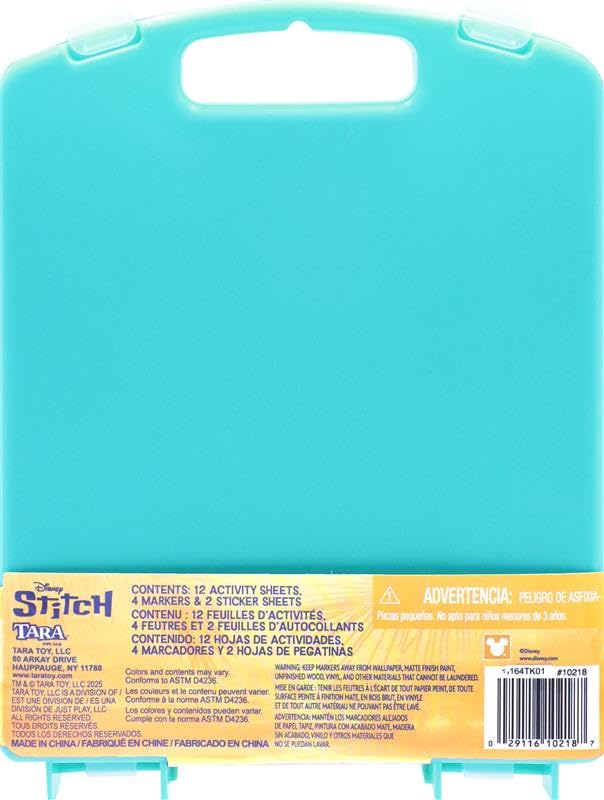 Tara Toys Disney Stitch Stow & Go markers add bright color for quick art sessions.