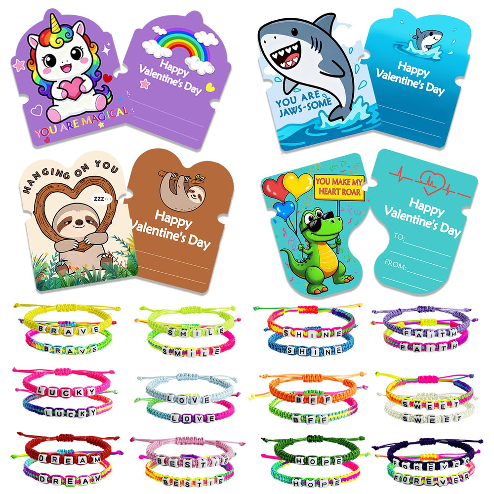 Taranovi valentines bracelets 24-pack in vibrant colors, ideal for classroom gift exchanges.
