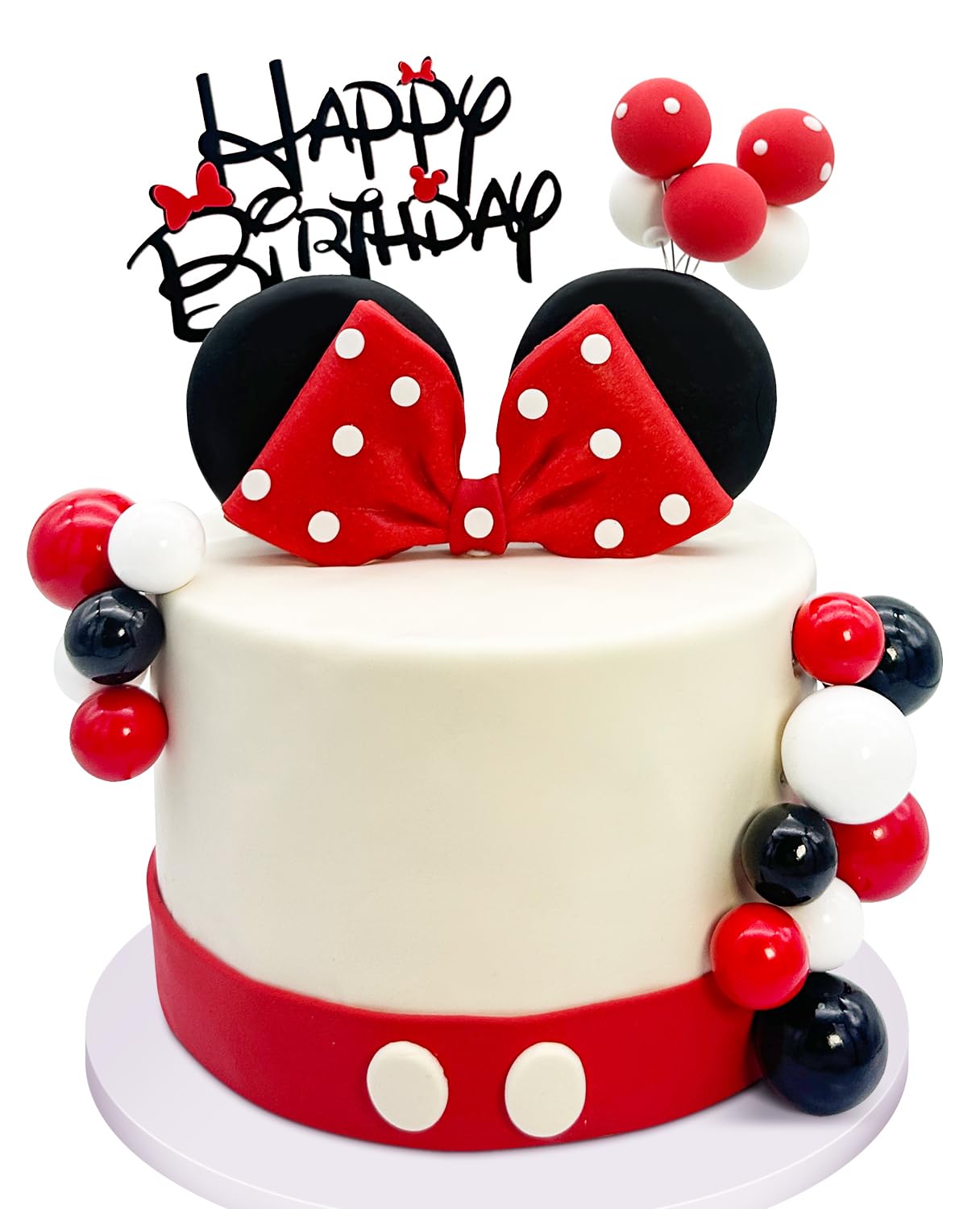 Tarocynn mouse ears and bows topper for cute birthday cake photos