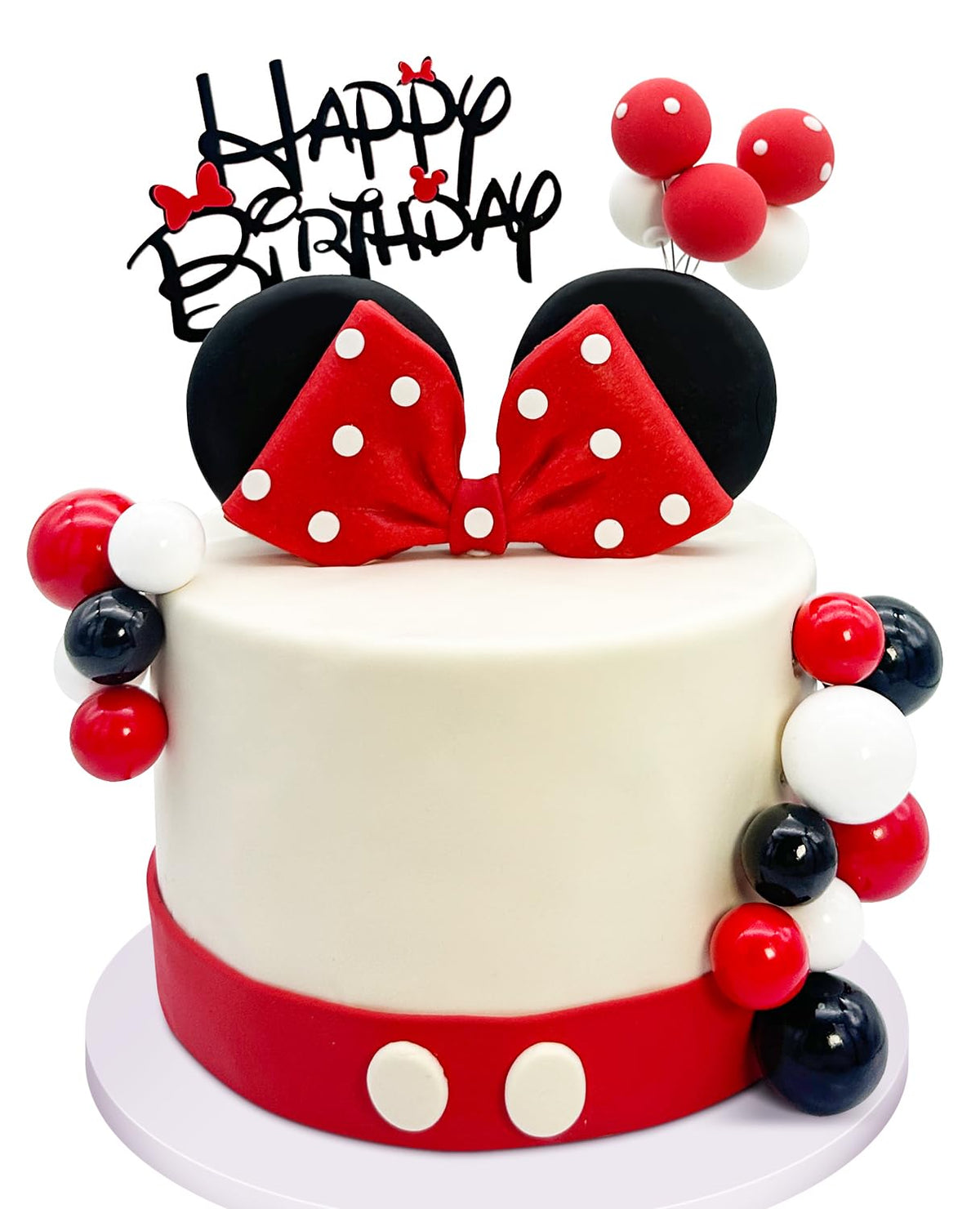 Tarocynn mouse ears and bows topper for cute birthday cake photos