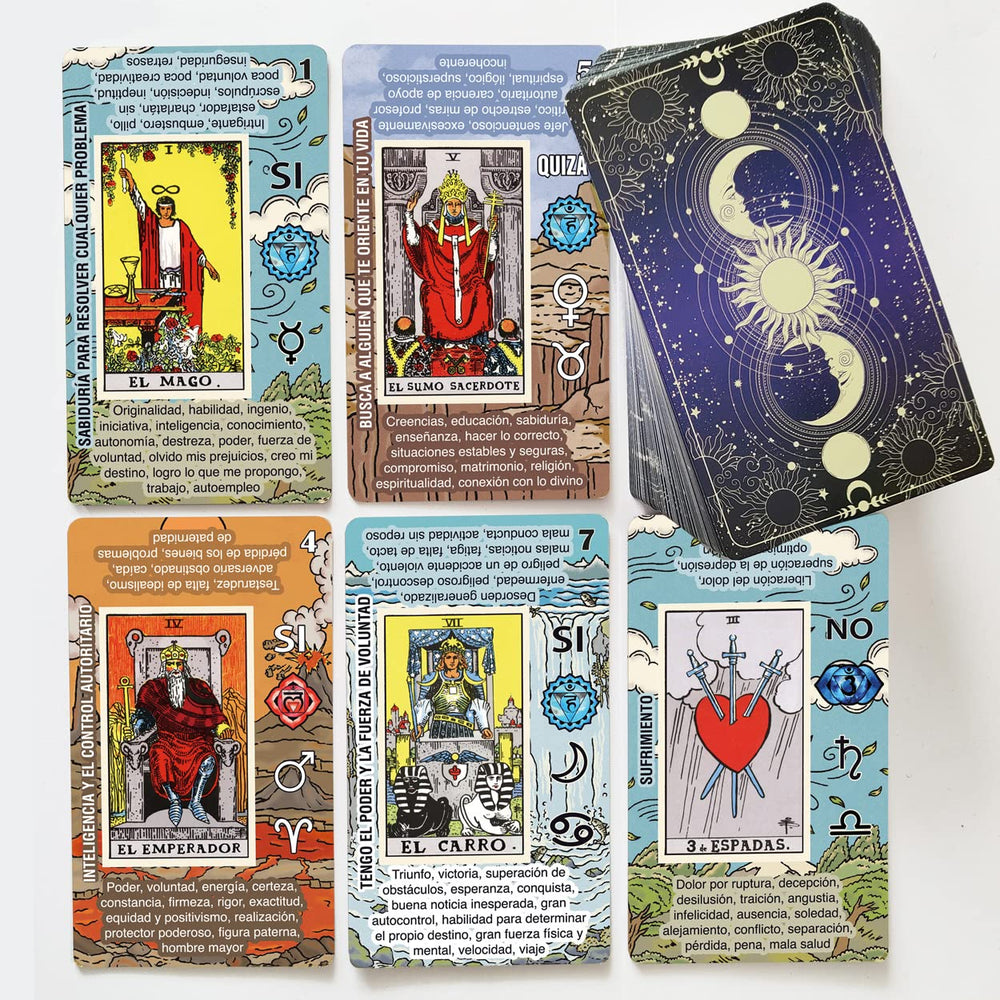 Tarotika Learning Tarot Deck box front, premium packaging for easy gifting and storage.