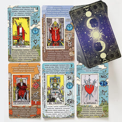 Tarotika Learning Tarot Deck box front, premium packaging for easy gifting and storage.