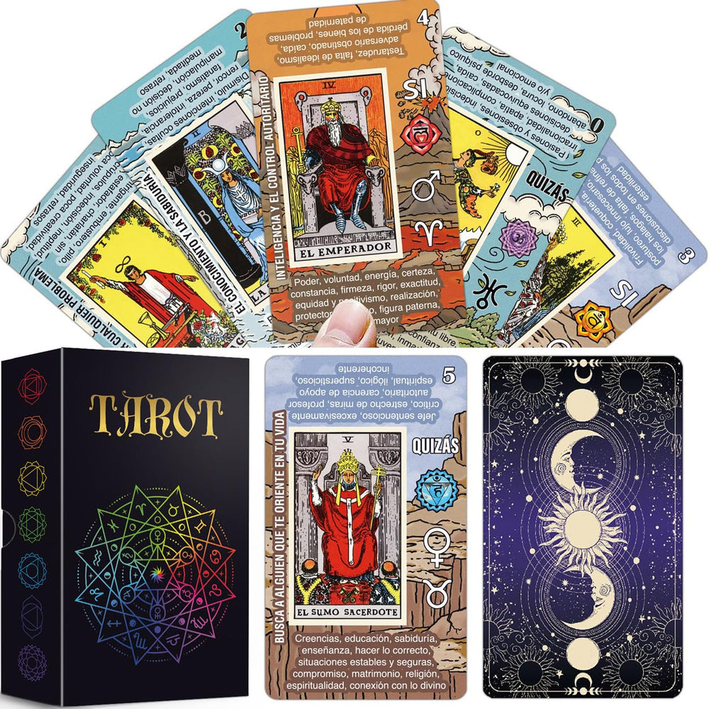 Tarotika Learning Tarot Deck reverse design highlights symmetrical back for unbiased readings.