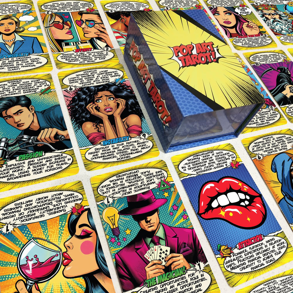 Tarotika Pop Art Deck card 06 emphasizing clear upright and reversed cues for fast interpretation.