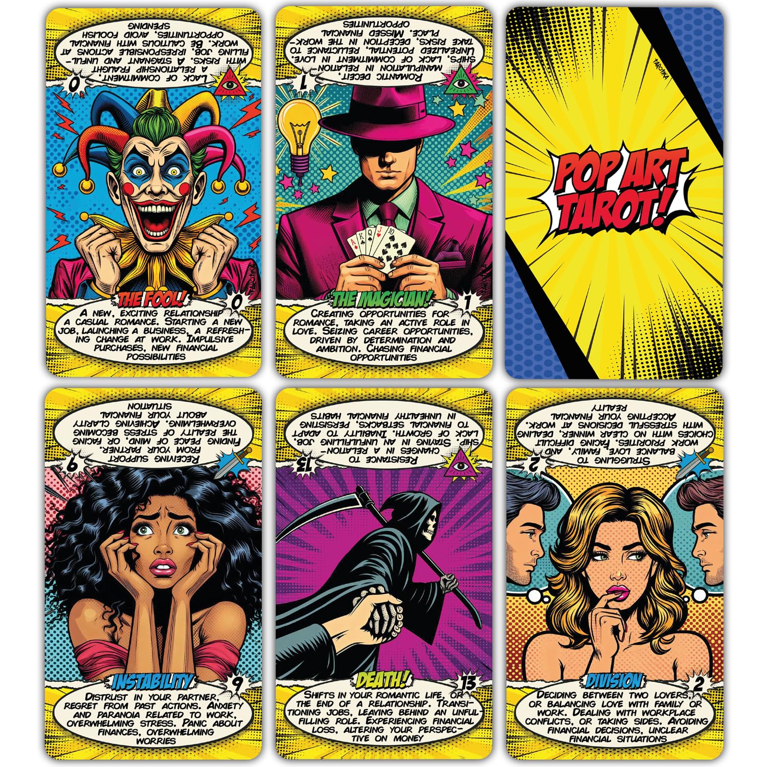 Tarotika Pop Art Deck card 07 enriching readings with collectible artwork.