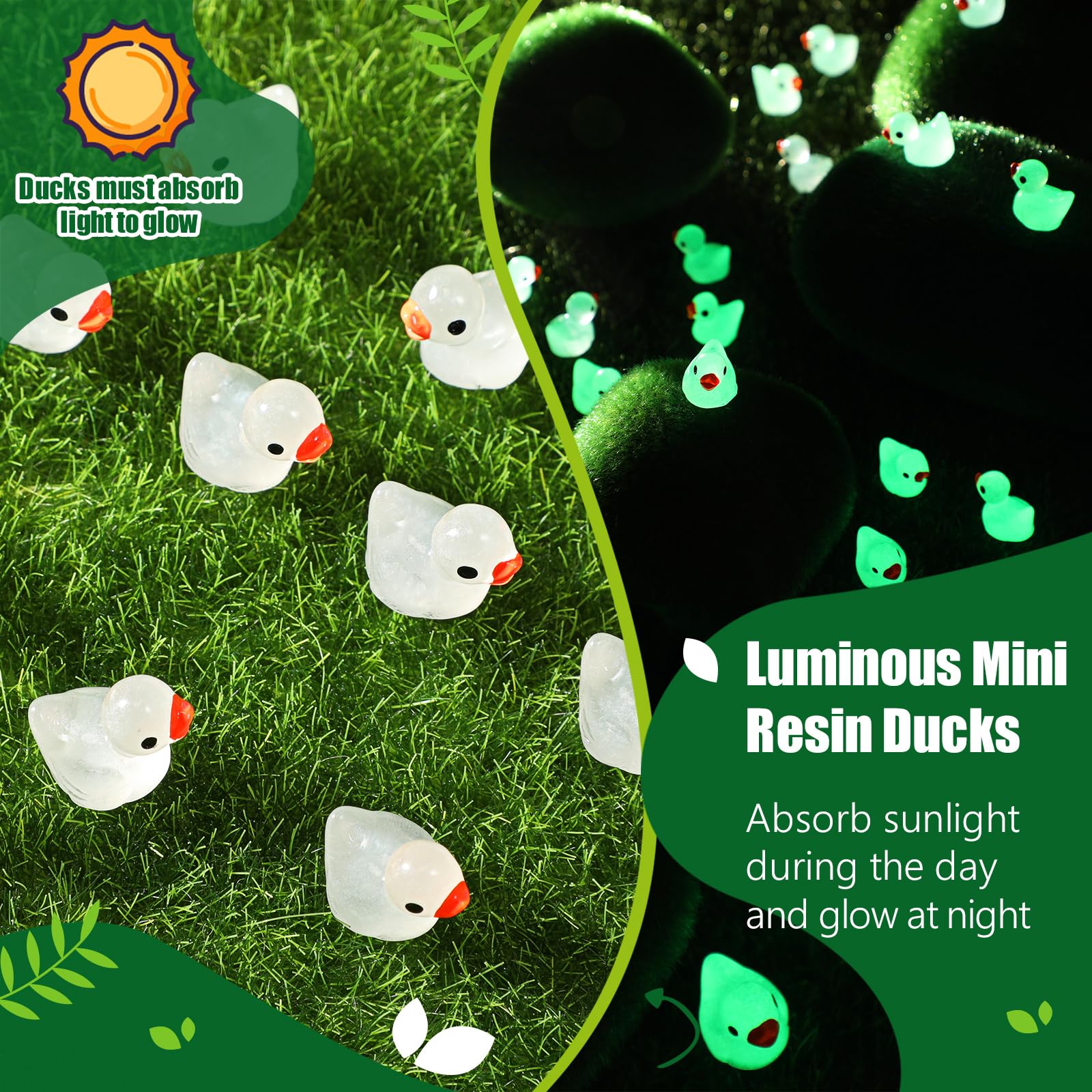 Tarpop luminous ducks provide durable outdoor accents even in rain.