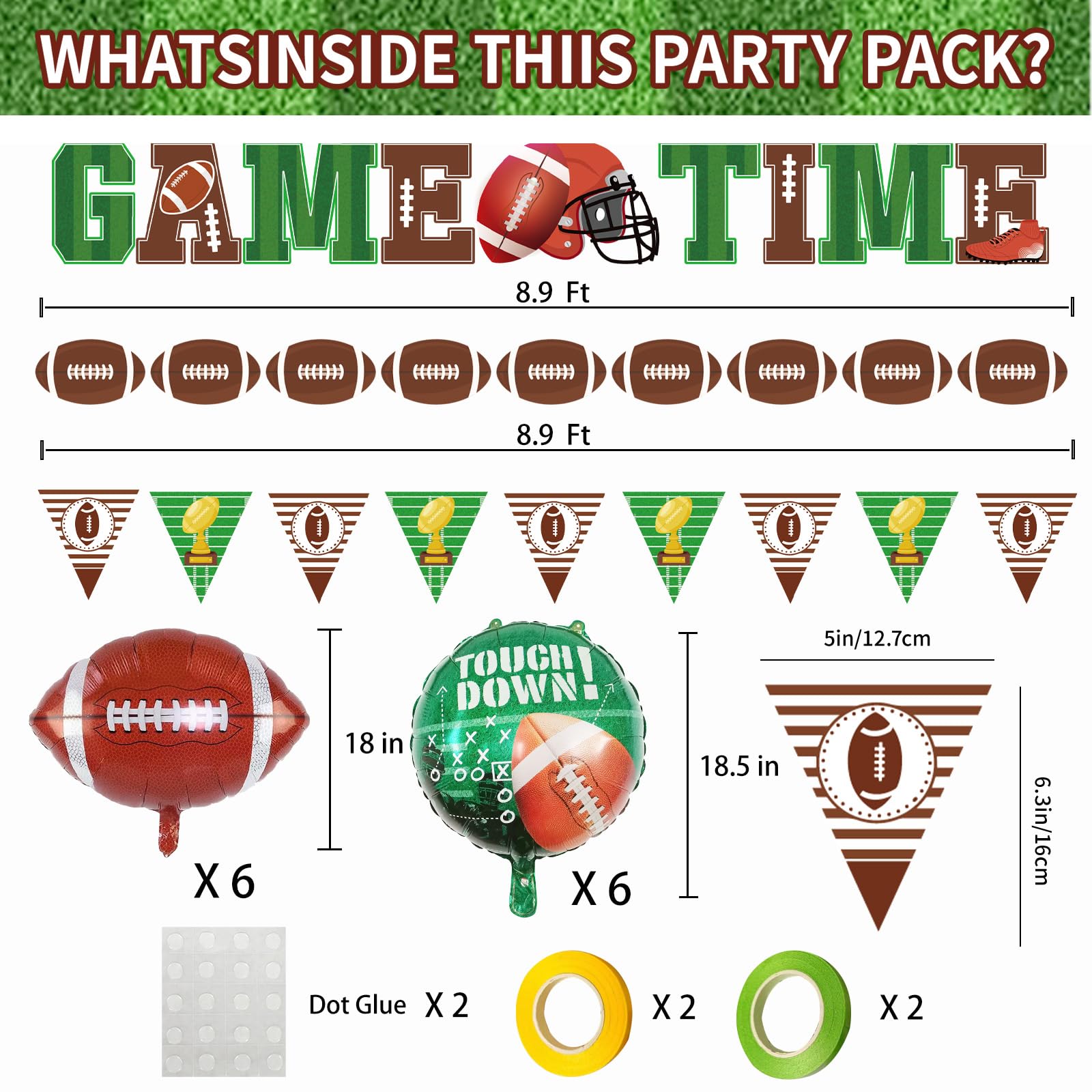 TATAUP round Touchdown foil balloons brighten the party with festive energy.