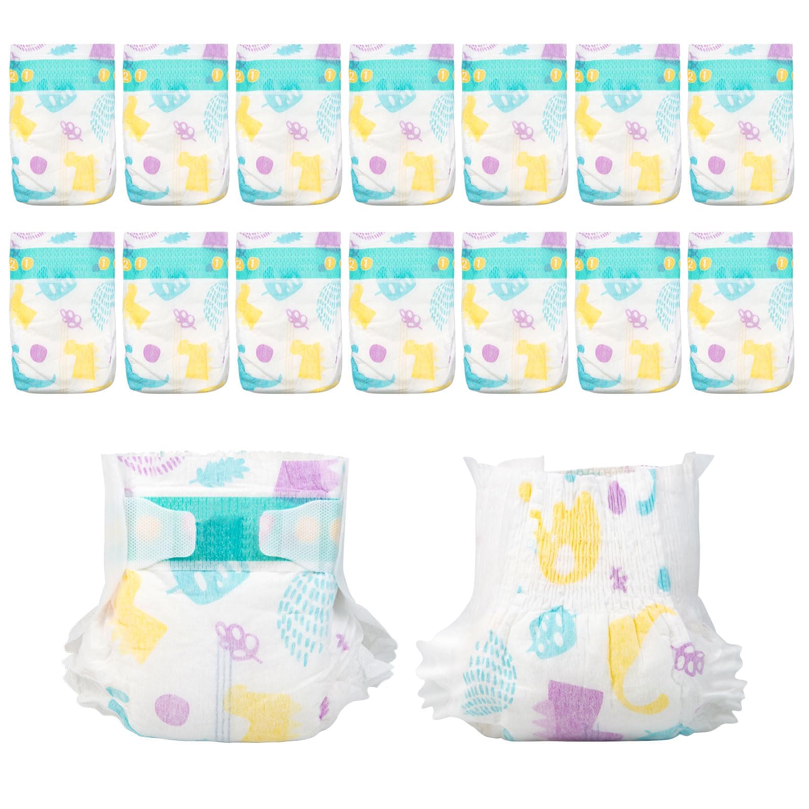 TatuDoll 14-piece patterned diapers for 17-24 inch reborn dolls