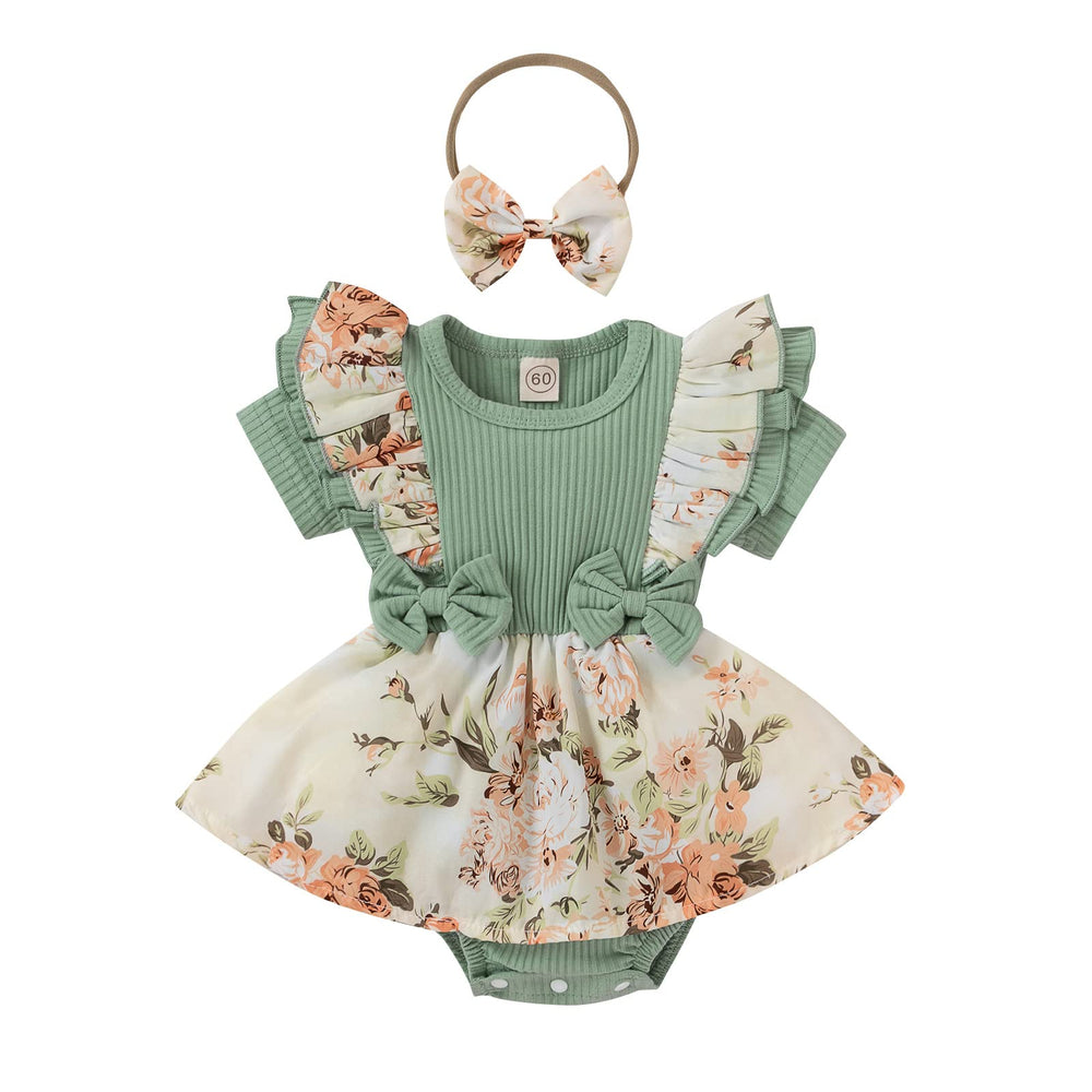 TatuDoll 22-inch floral romper, soft fabric and snap closures for quick outfit changes.