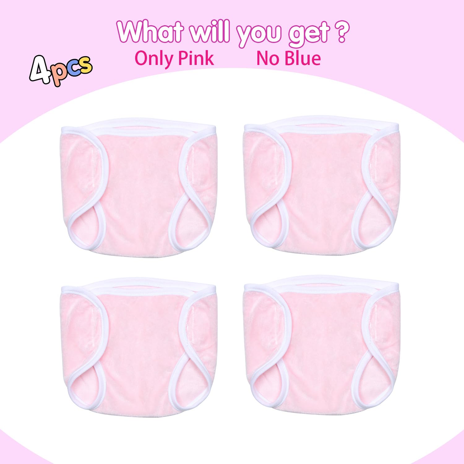 TatuDoll blue baby doll underpants front view, easy to snap on
