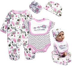 TatuDoll elephant 5-piece set for 22-inch reborn dolls, coordinated style options.