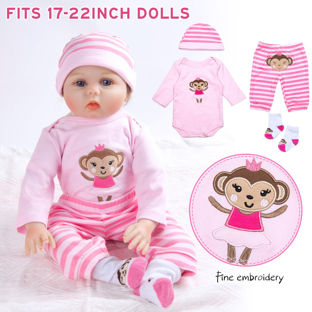 TatuDoll pink stripe hat enhances fit and cute styling.