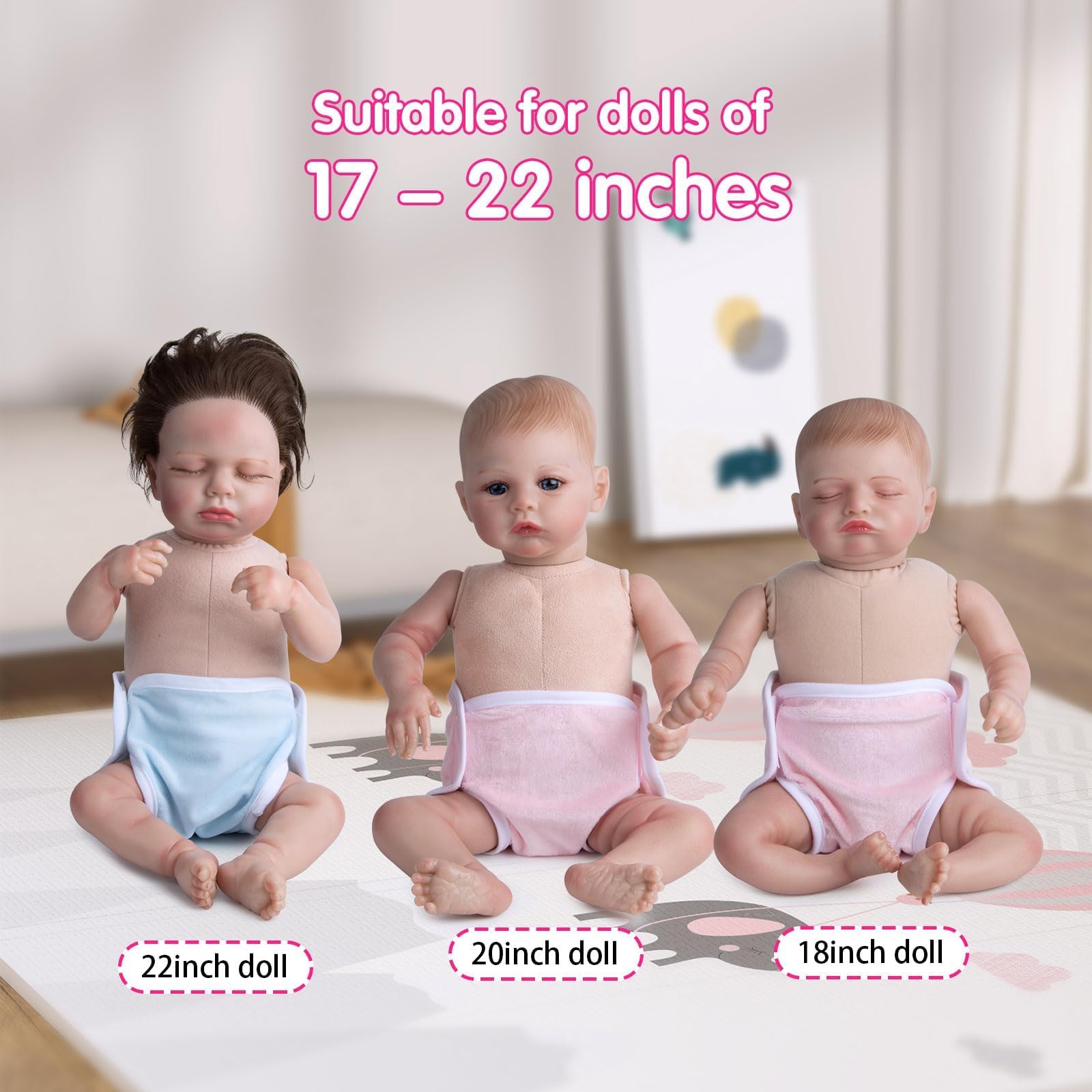 TatuDoll reusable doll diapers material closeup, non-toxic fabric