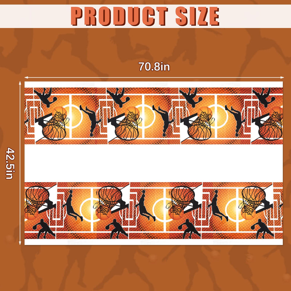 Tatuo basketball tablecloth coordinates party decor and eases cleanup after celebrations.