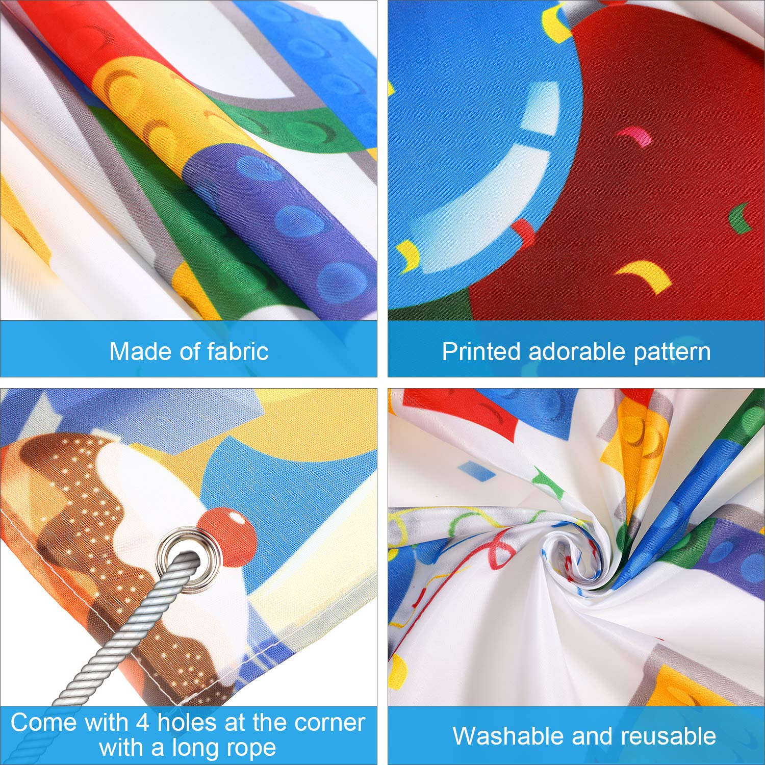 Tatuo birthday backdrop anchors party decor with easy rope hanging for quick setup