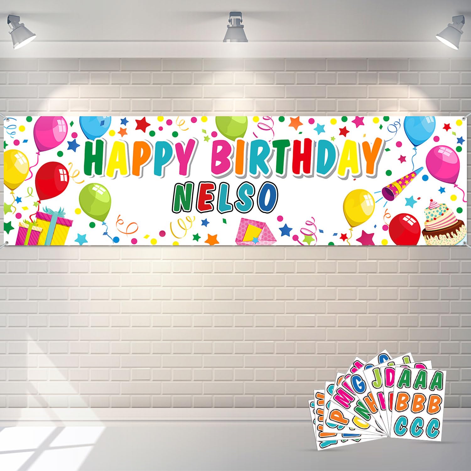 Tatuo birthday banner with custom name as a colorful focal backdrop.