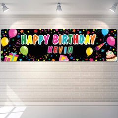 Tatuo birthday banner with name creates a vibrant centerpiece for any party.
