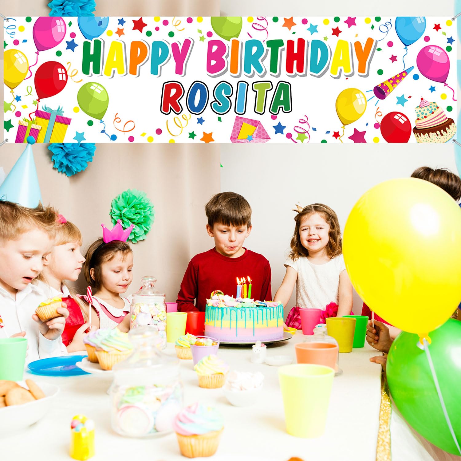 Tatuo banner suitable for indoor or outdoor party decor.