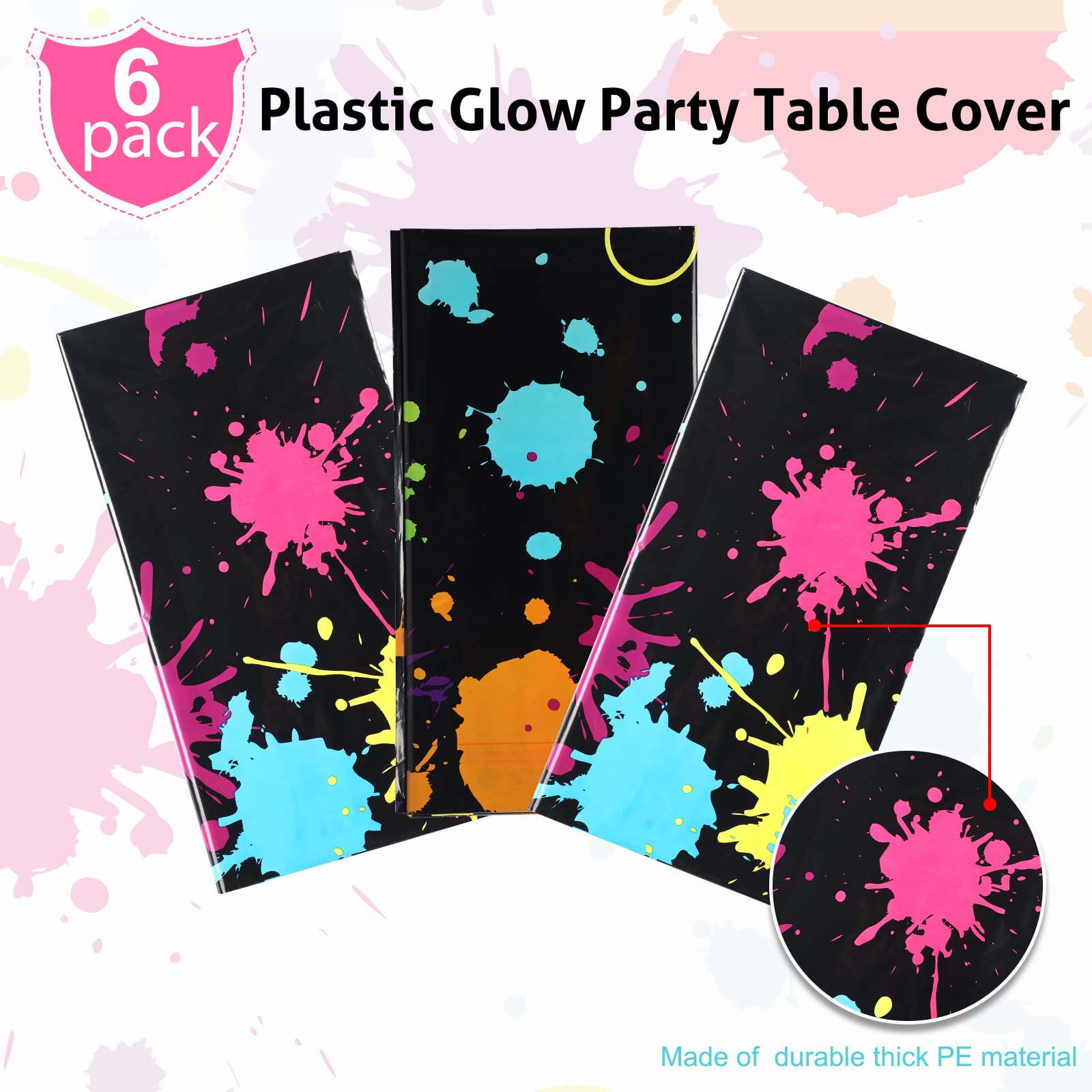 Tatuo black-light tablecloth is waterproof and easy to clean.