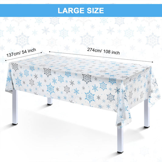 Tatuo winter wonderland table cover 54x108 inches protects surfaces during meals.