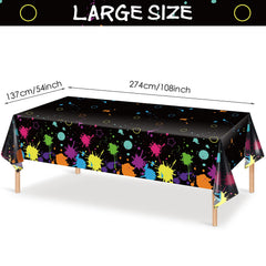 Tatuo Neon tablecloth edge close-up showing a durable, smooth plastic surface for quick cleanup.