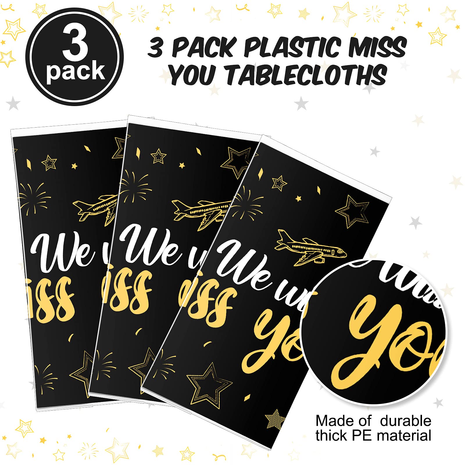 Three-piece set provides flexible layouts for Tatuo table setup and backdrops.