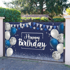 Tatuo navy-silver decor for walls, adding festive flair.