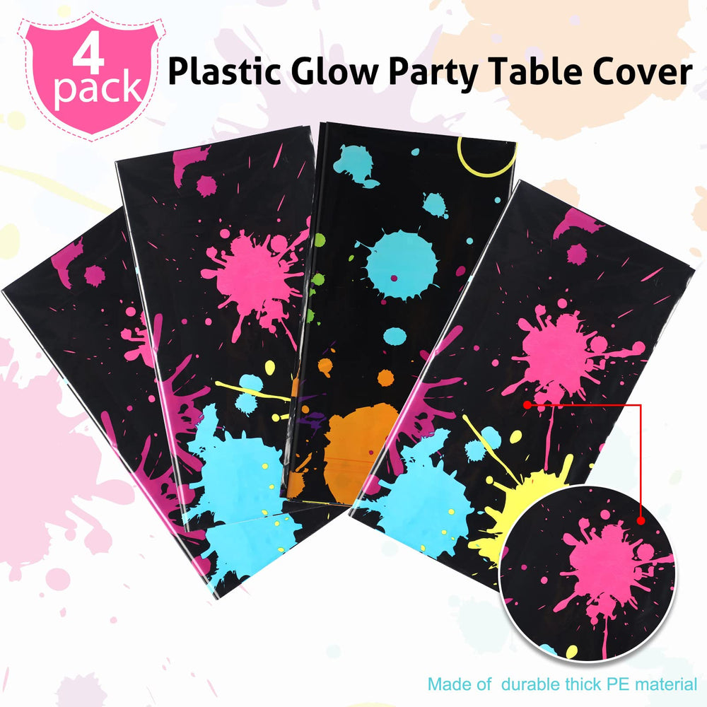 Tatuo Neon tablecloth pack shot with four pieces ready to decorate multiple tables.