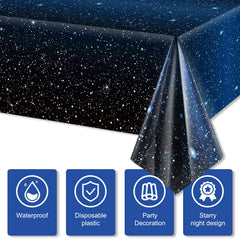 Tatuo galaxy table cover fits most tables securely.