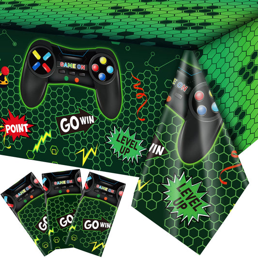 Tatuo green video game table cover with full print design for gaming parties