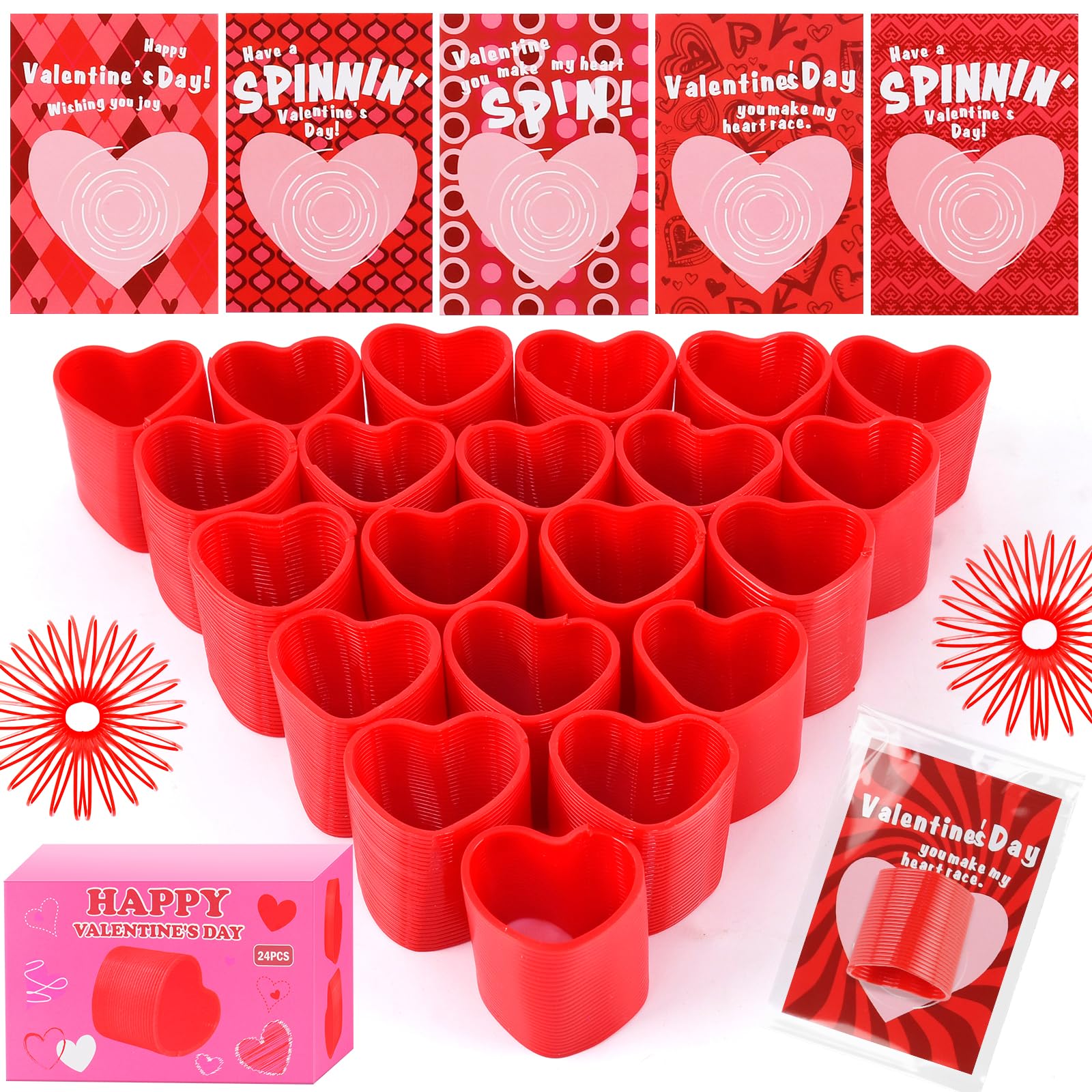 Tatwoq Valentine heart coil springs for classroom focus.