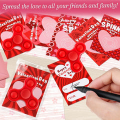 TATWOQ valentines cards with spinners, ideal for classroom exchanges.