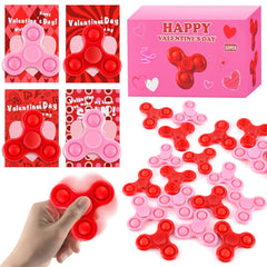 TATWOQ Valentines fidget spinner in red and pink for classroom focus and fun.