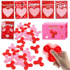 TATWOQ Valentines spinner set closeup, durable fidget toys for classroom use