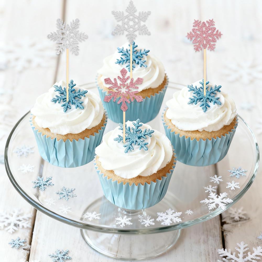 Tauywolci Christmas dessert toppers bring festive snowflake charm to treats