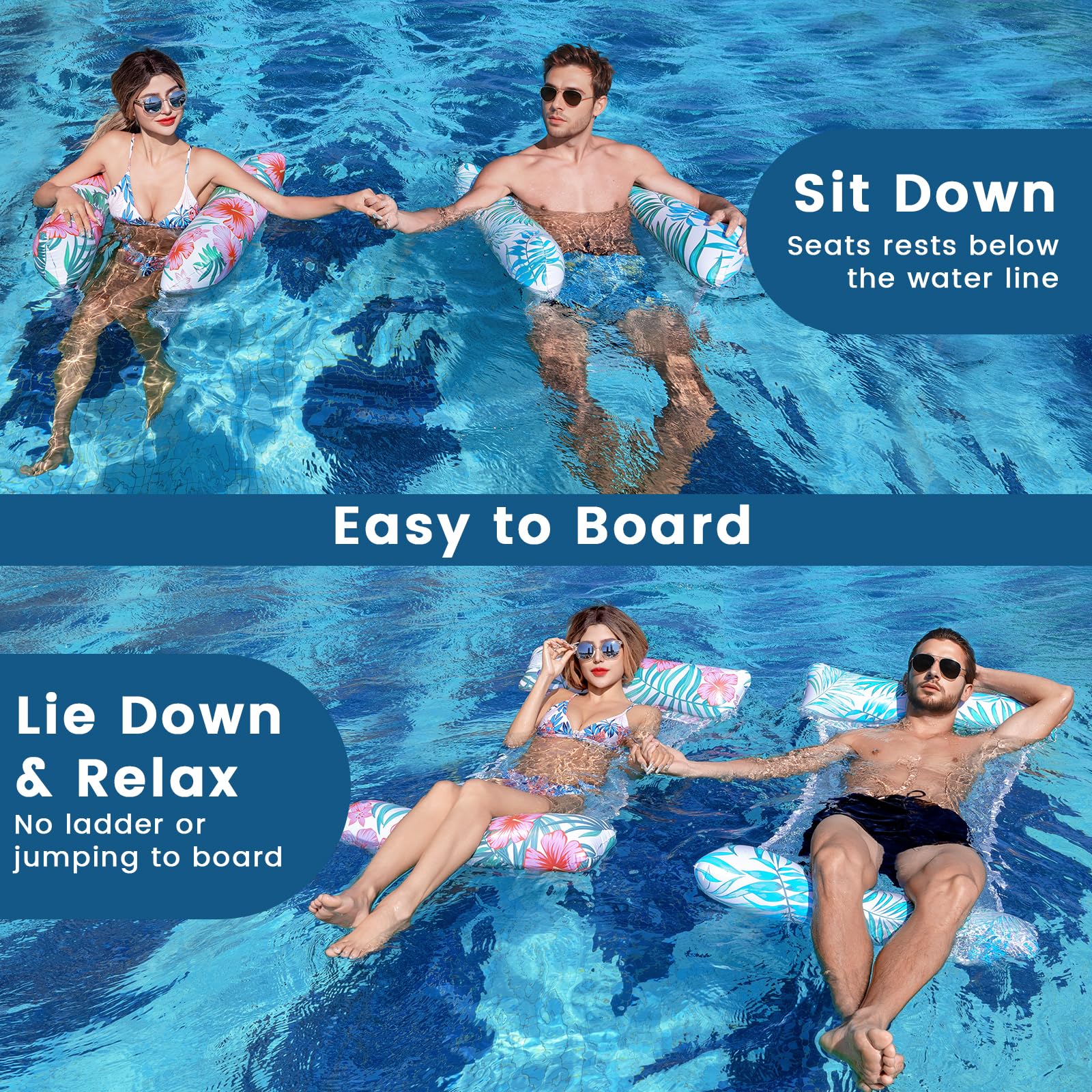 Tavaleu pool floats 2-pack dual pillows deliver ergonomic comfort