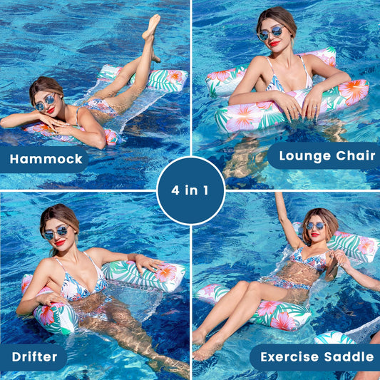 Tavaleu pool floats 2-pack hammock mode ideal for sunlit pool lounging