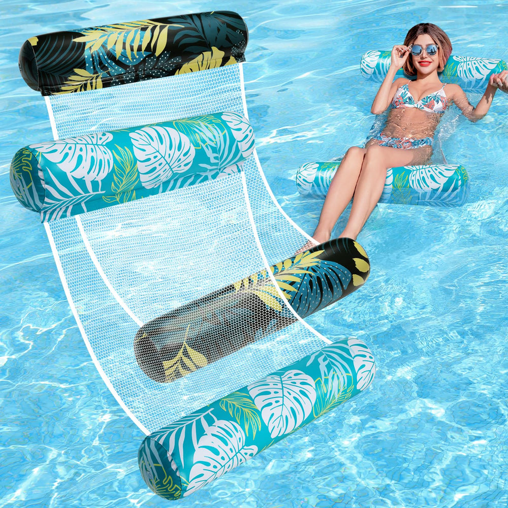 Tavaleu Pool Floats Adult 2-Pack leaves and flowers pattern for stylish pool days.