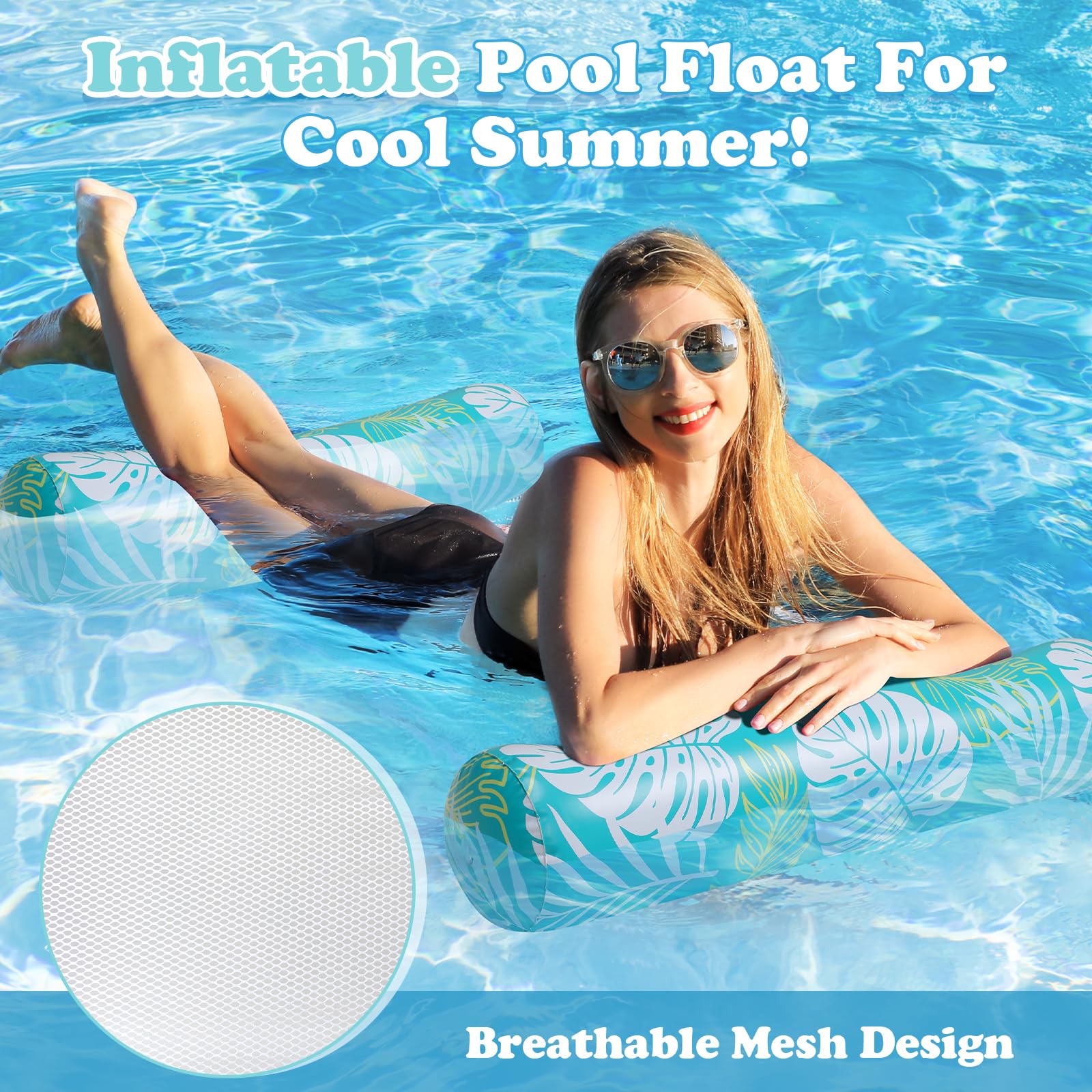 Tavaleu pool float features dual cover air valves for quick inflation.