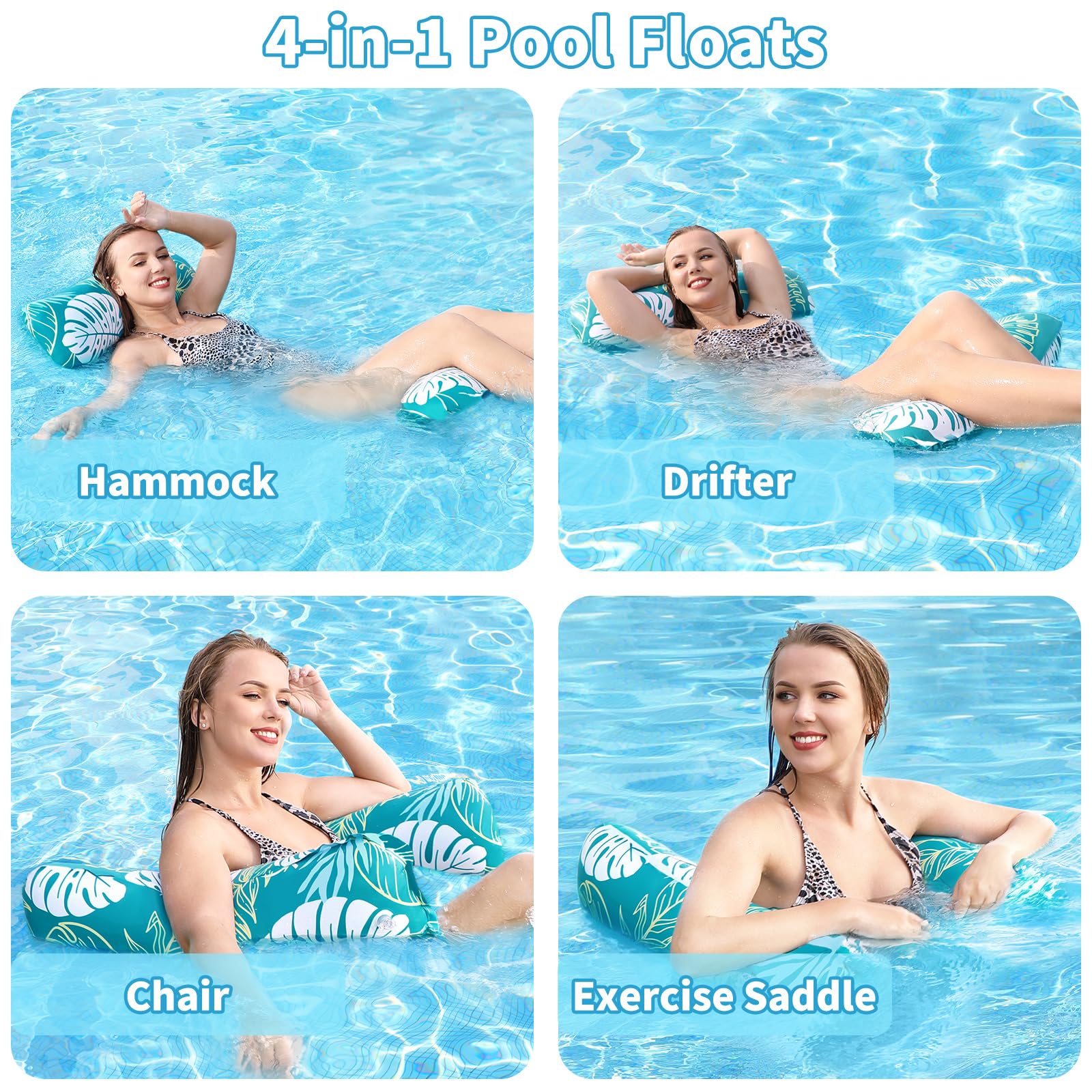 Tavaleu pool float leaves and flowers pattern adds tropical flair.
