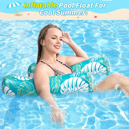 Tavaleu Pool Floats Adult 2-Pack saddle mode for versatile water relaxation.