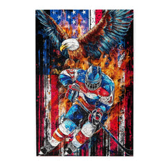 TavoIinda hockey puzzle shows American flag, ice hockey, and eagle design for a patriotic challenge