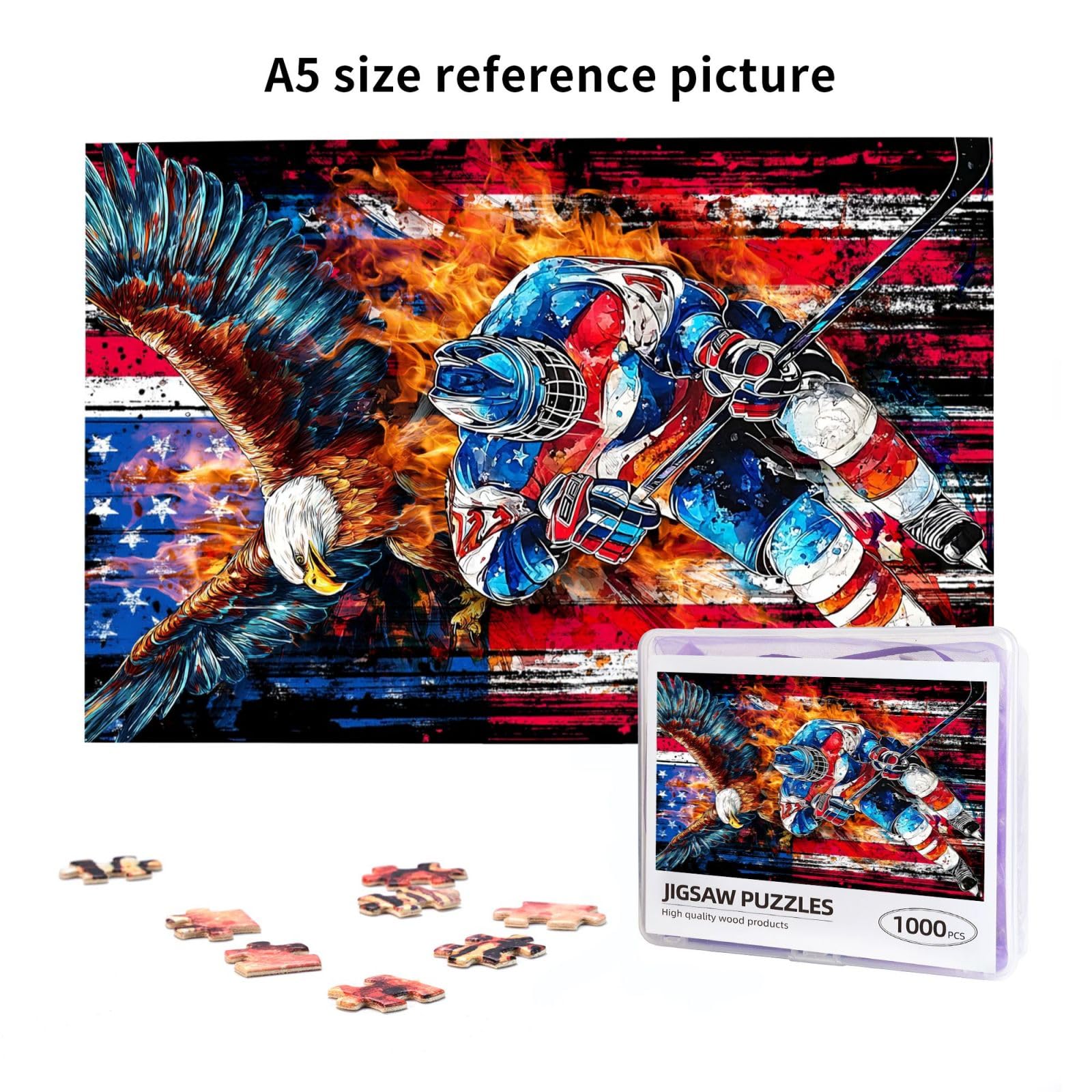 TavoIinda hockey puzzle box image showcases patriotic design and craftsmanship